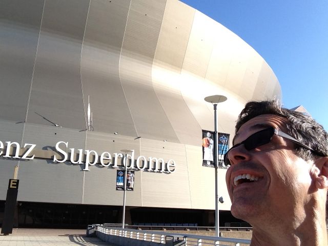 jeff noel in front of the Superdome