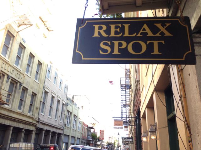 New Orleans Relax Spot foot massage business sign