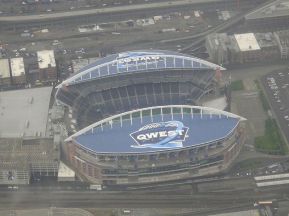 Seattle Washington stadium from the air