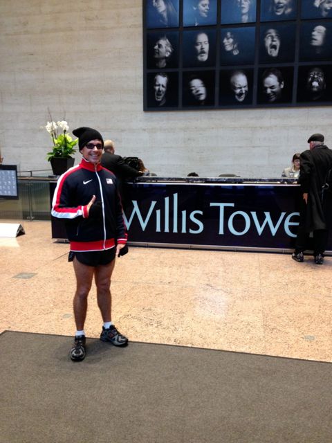 jeff noel inside Willis Tower lobby after winter run