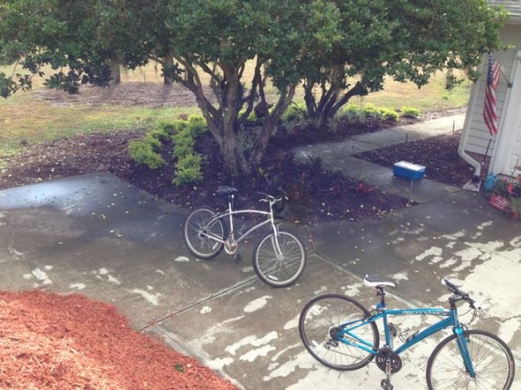 Two bikes in a Florida driveway