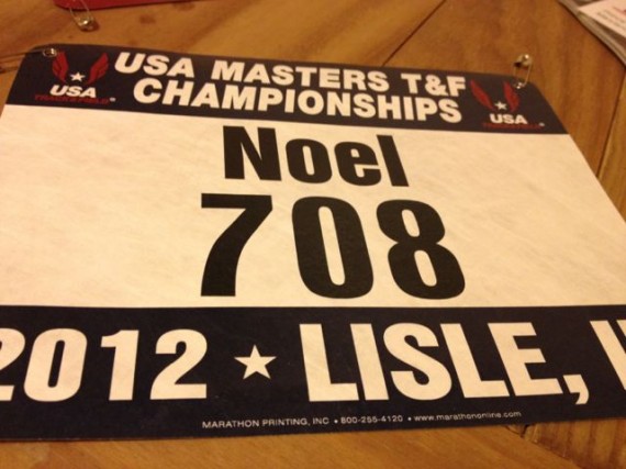 Masters Track athlete bib number