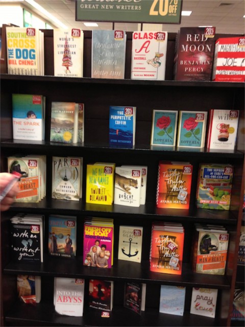 New Writer's book display at Barnes and Noble