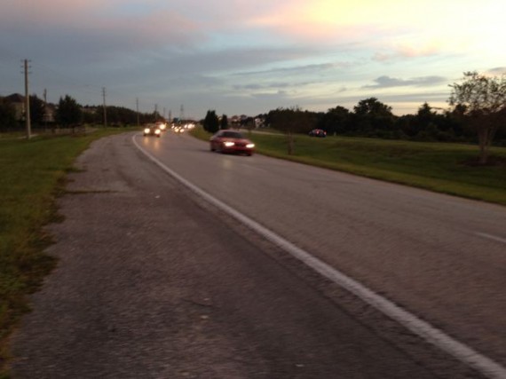 Typical morning near Disney World - fast moving traffic