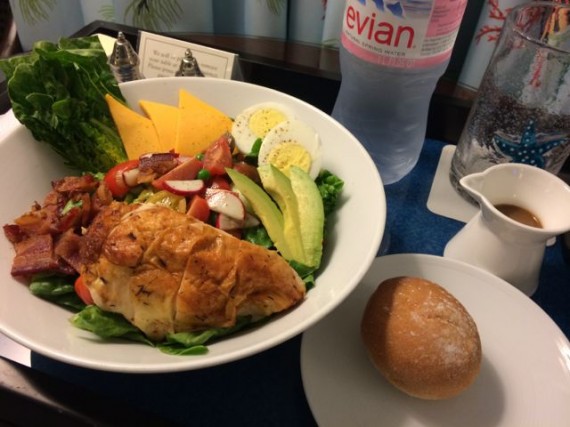 Cobb salad from room service at The Breakers