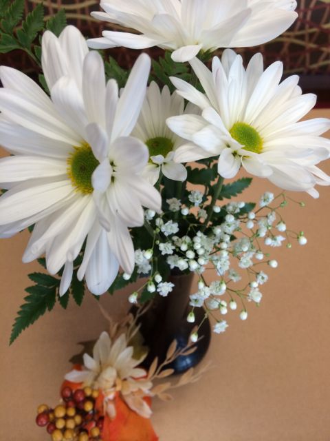 Table flowers at Chick-fil-A in Celebration, Florida