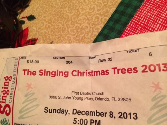 2013 Singing Christmas Trees ticket