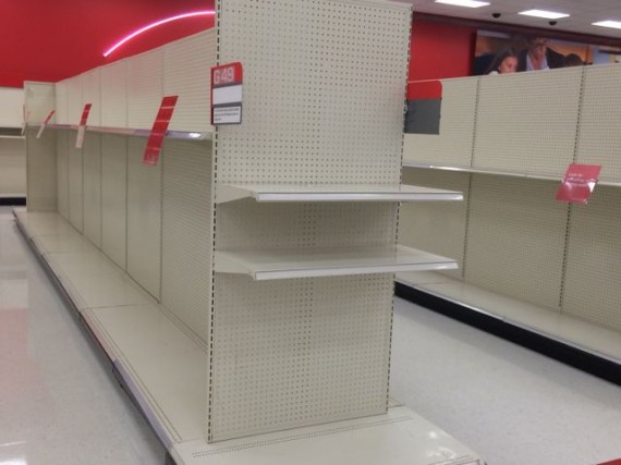 empty Target shelves