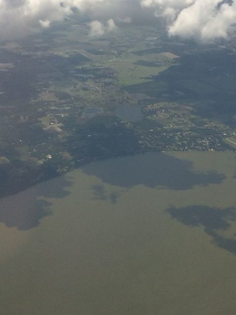 Central Florida Lake and clouds from Delta jet