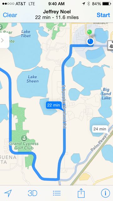 Google maps on iPhone