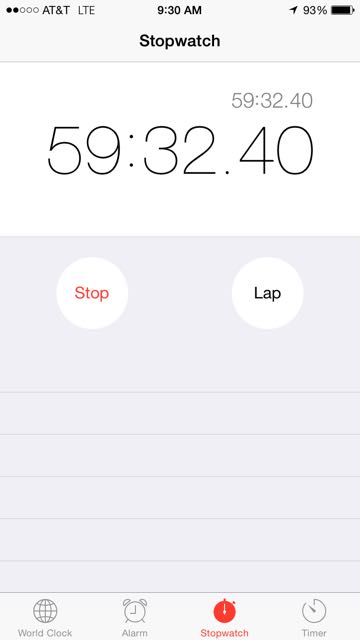 iPhone stopwatch