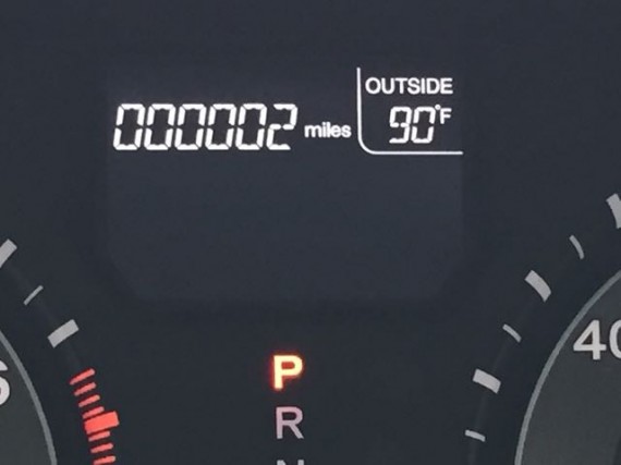 Brand new car odometer