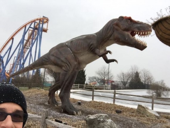 Dorney Park entrance in winter