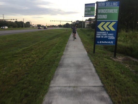 Bicycle rifding to school near Disney World