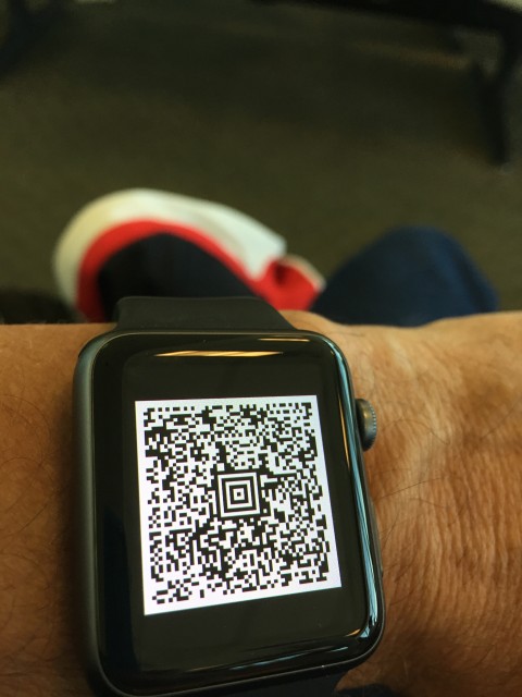 Apple Watch boarding pass