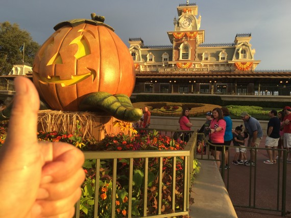 Disney's Magic Kingdom entrance at Halloween