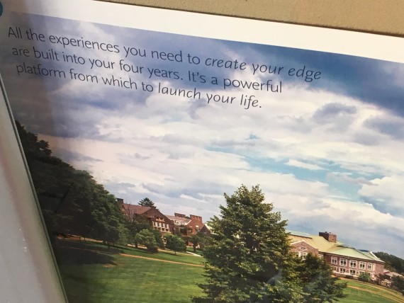 College recruitment poster at high school