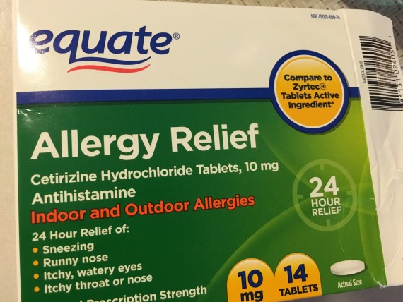 Equate allergy relief medicine package