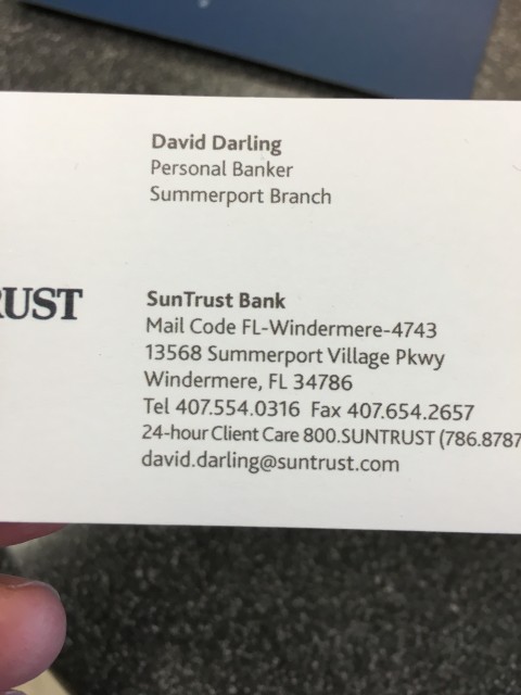 SunTrust personal banker
