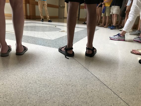 Photo of a group of people's feet