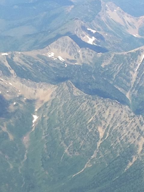 Glacier National Park aerial view.