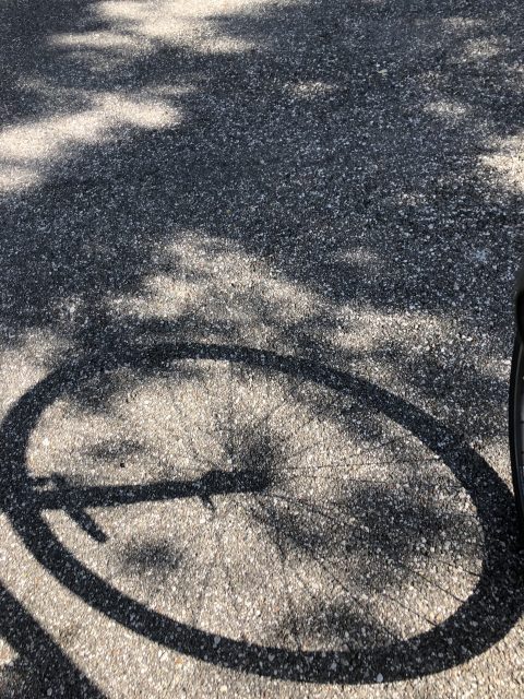 Bike tire shadow