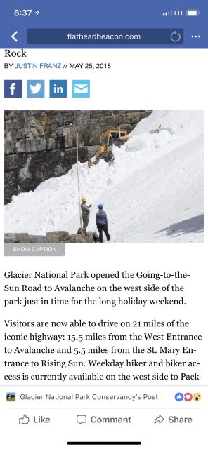 Glacier road plowing