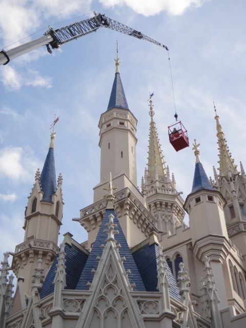 Cinderella Castle with crane