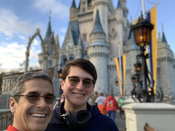father and son at Cinderella Castle
