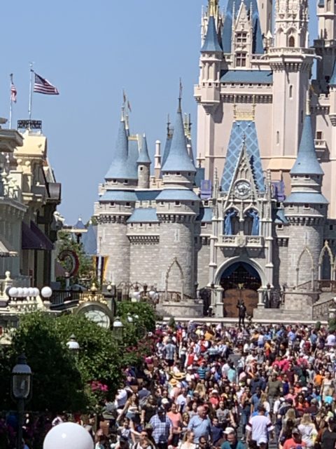 Cinderella Castle on busy day