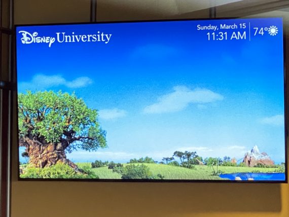 Disney University info board