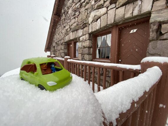 Pixar Onward toy car in snow