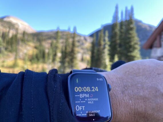 Apple Watch display from Mountain hike