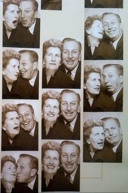 Walt and Lillian Disney in a photo booth