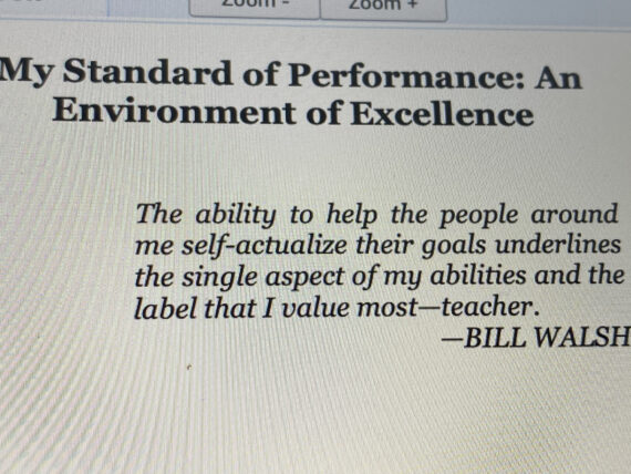 Bill Walsh quote about teaching