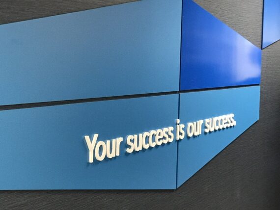 wall sign displaying success quote