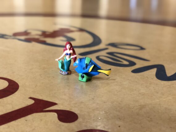 Disney toy characters on DU floor