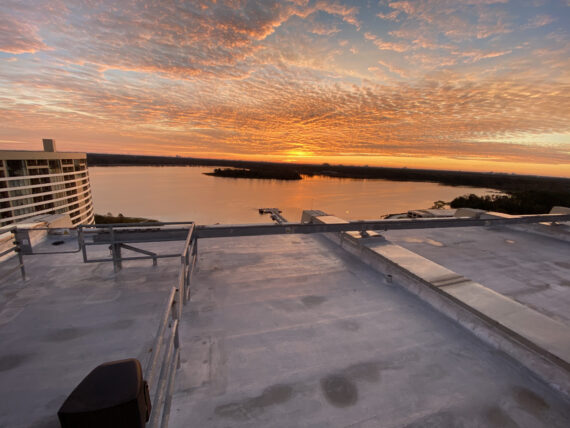 Sunrise from Disney's Contemporary Resort observation deck