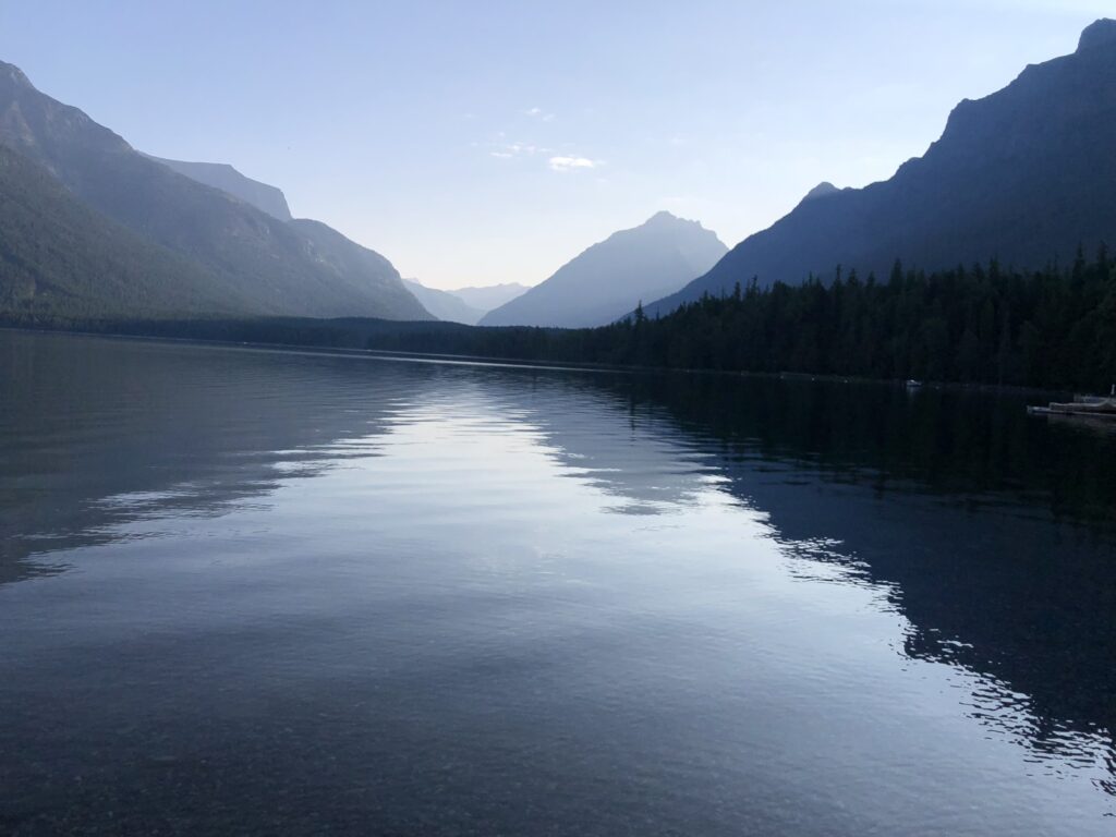 mountains and a lake