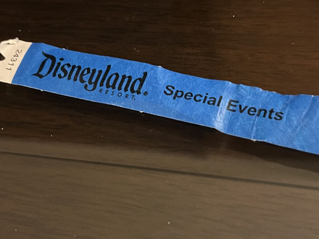 Disneyland special event wristband
