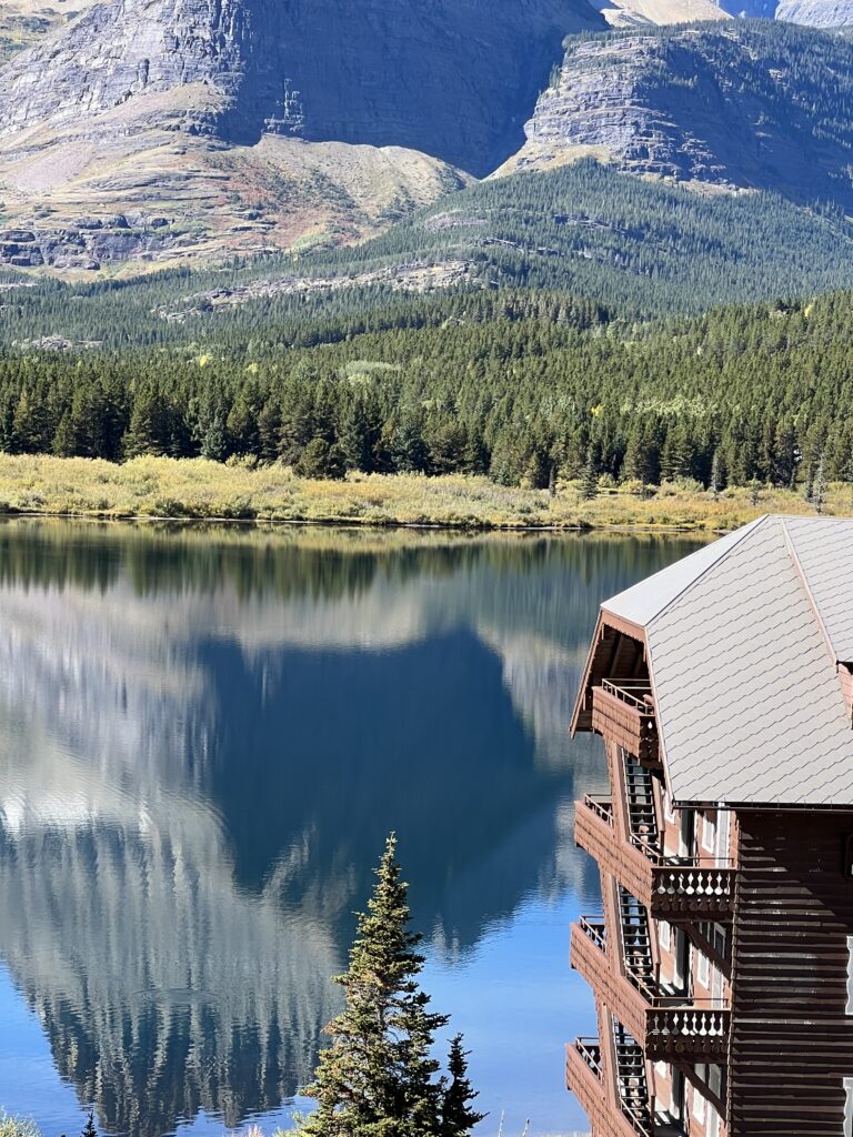 Mountain lake and hotel