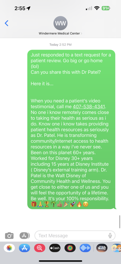 Text to a doctors office