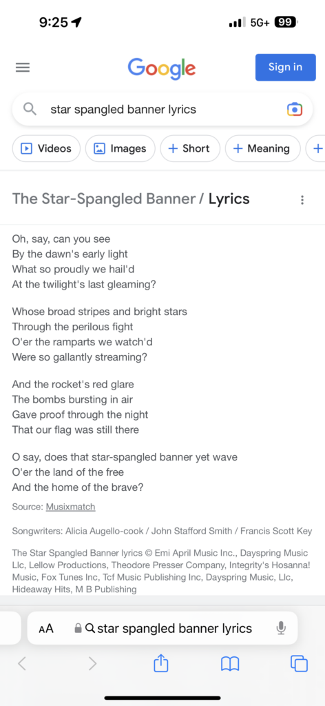 Star-Spangled Banner lyrics