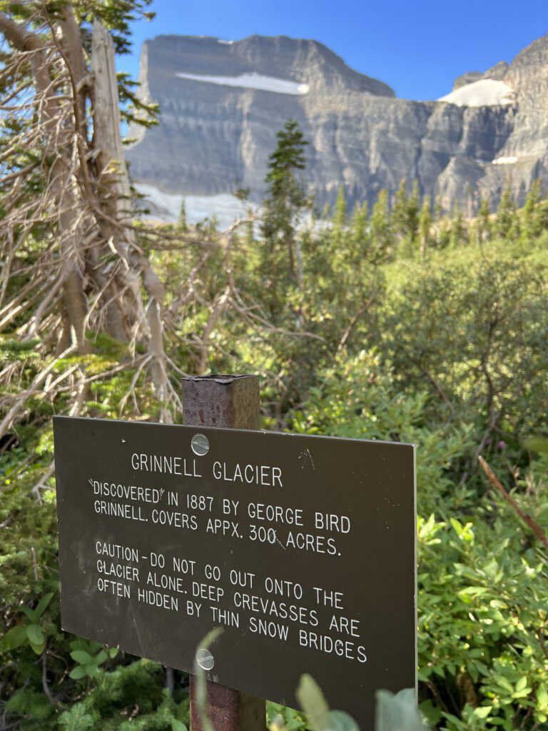Grinnell Glacier info sign