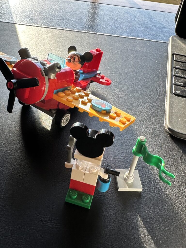 Mickey Mouse in an airplane Lego