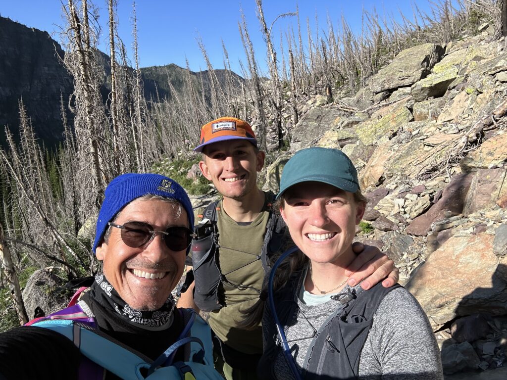 Three people on the trail
