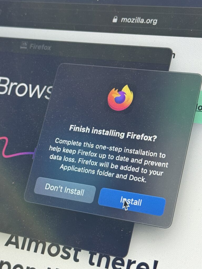 Mozilla Firefox download screen