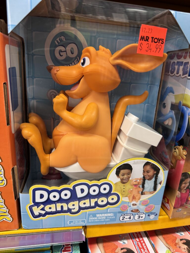 Child, kangaroo toy