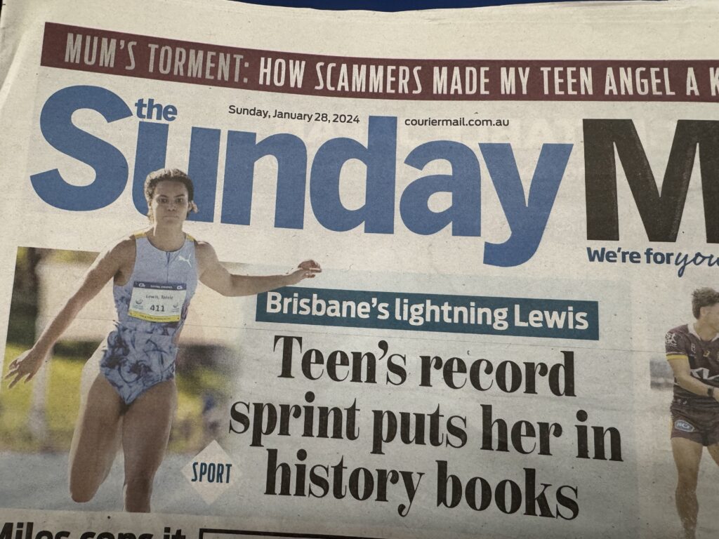 Australian newspaper front page