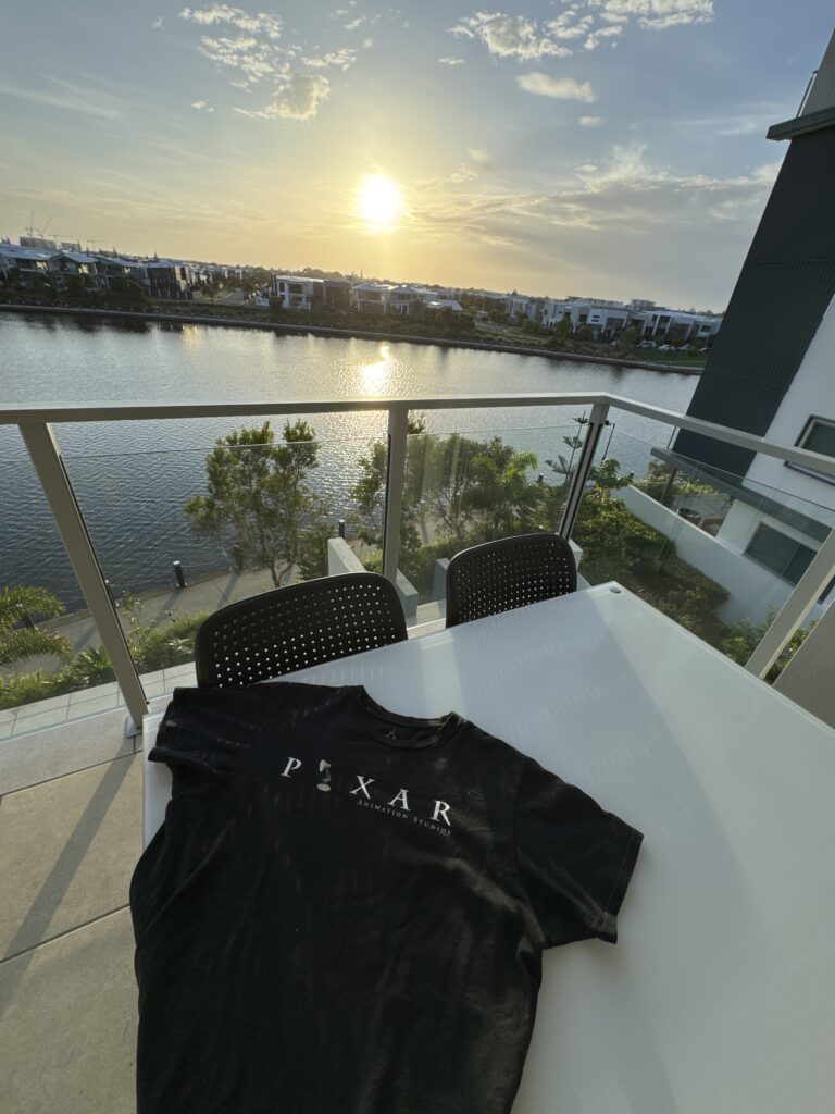 black tee shirt on a table